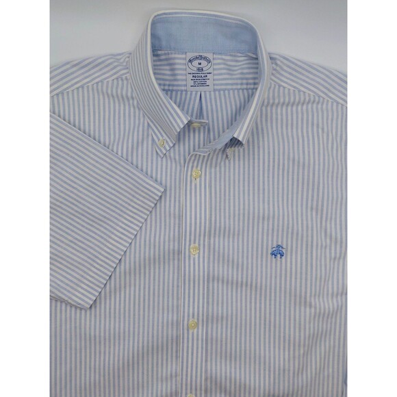 Brooks Brothers Other - Brooks Brothers Non-Iron Stretch Oxford Short Sleeve Shirt Men's Medium Blue